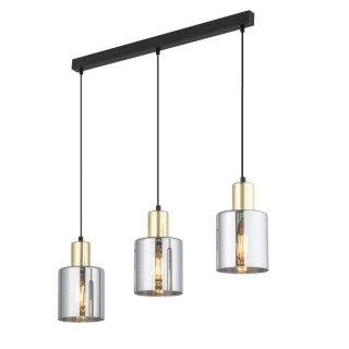 Suspension Sierra 3 lumières – doré & noir – en métal – style moderne