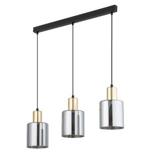 Suspension Sierra 3 lumières – doré & noir – en métal – style moderne