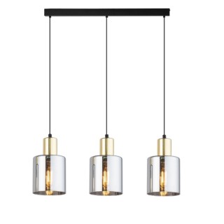 Suspension Sierra 3 lumières – doré & noir – en métal – style moderne