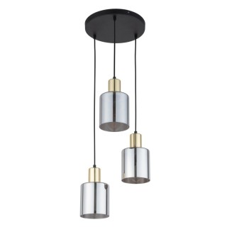 Suspension Sierra 3 lumières – doré & noir – en métal – style moderne
