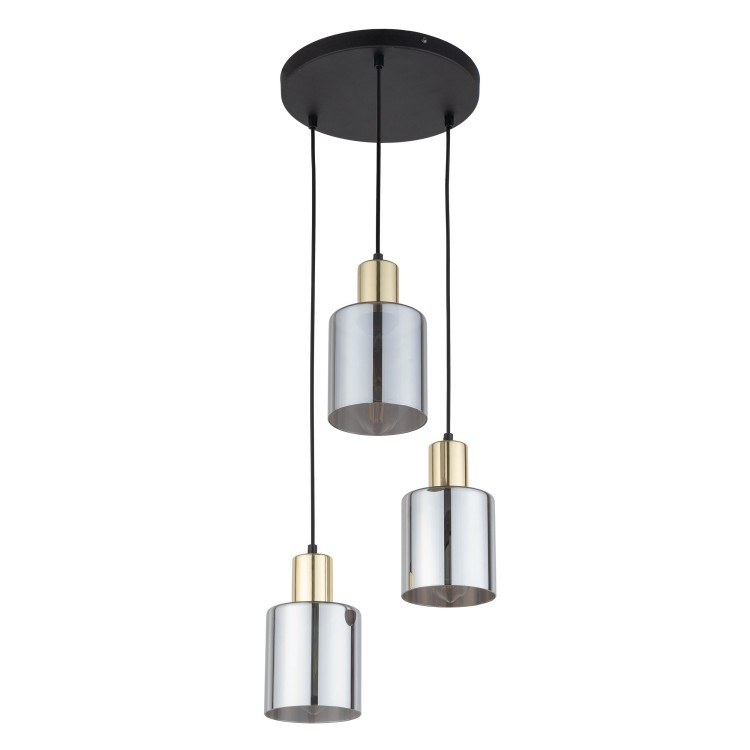 Suspension Sierra 3 lumières – doré & noir – en métal – style moderne