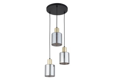 Suspension Sierra 3 lumières – doré & noir – en métal – style moderne