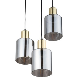 Suspension Sierra 3 lumières – doré & noir – en métal – style moderne