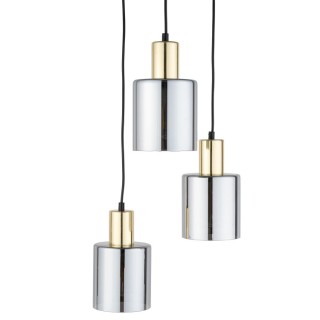Suspension Sierra 3 lumières – doré & noir – en métal – style moderne