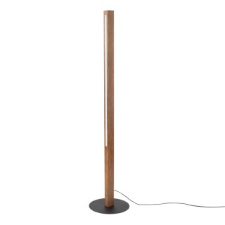 Lampadaire Teo – noix & noir – en métal et bois – style moderne