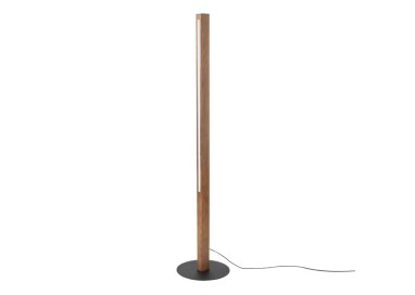 Lampadaire Teo – noix & noir – en métal et bois – style moderne