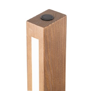 Lampadaire Teo – noix & noir – en métal et bois – style moderne