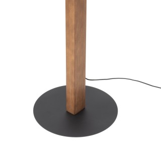 Lampadaire Teo – noix & noir – en métal et bois – style moderne