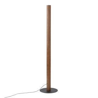 Lampadaire Teo – noix & noir – en métal et bois – style moderne