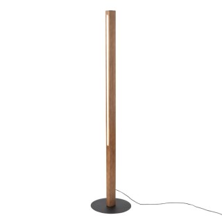 Lampadaire Teo – noix & noir – en métal et bois – style moderne