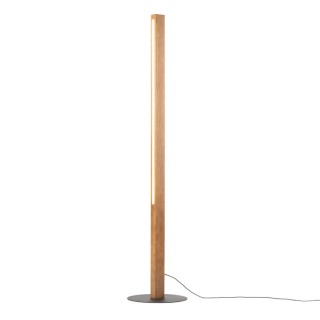 Lampadaire Teo – noix & noir – en métal et bois – style moderne