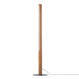 Lampadaire Teo – noix & noir – en métal et bois – style moderne