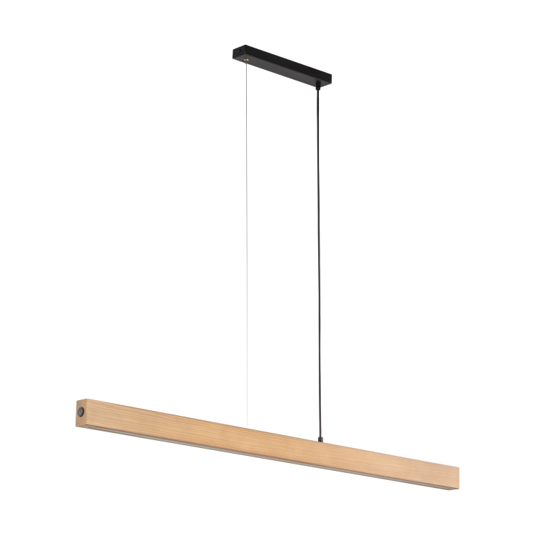 Suspension Teo – pin & noir – en métal et bois – style moderne