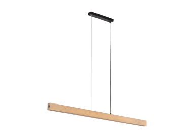 Suspension Teo – pin & noir – en métal et bois – style moderne