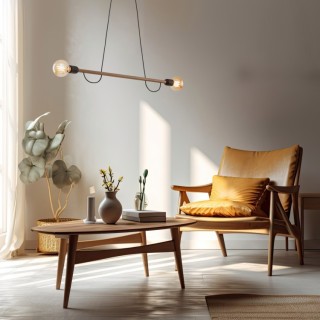 LAMPE SUSPENDUE HELIX EN BOIS DE NOYER 2