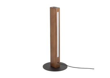 Veilleuse Teo – noix & noir – en métal et bois – style moderne et loft