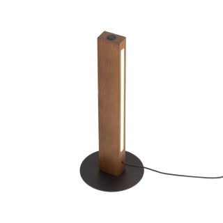 Veilleuse Teo – noix & noir – en métal et bois – style moderne et loft