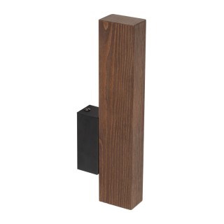 Lampe à poser Teo – noix & noir – en métal et bois – style moderne et loft