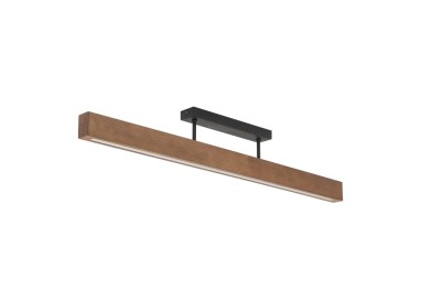 Plafonnier Teo – noix & noir – en métal et bois – style moderne et loft