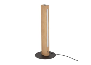 Veilleuse Teo – pin & noir – en métal et bois – style moderne et loft