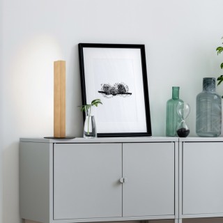 Veilleuse Teo – pin & noir – en métal et bois – style moderne et loft