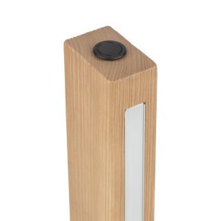 Veilleuse Teo – pin & noir – en métal et bois – style moderne et loft