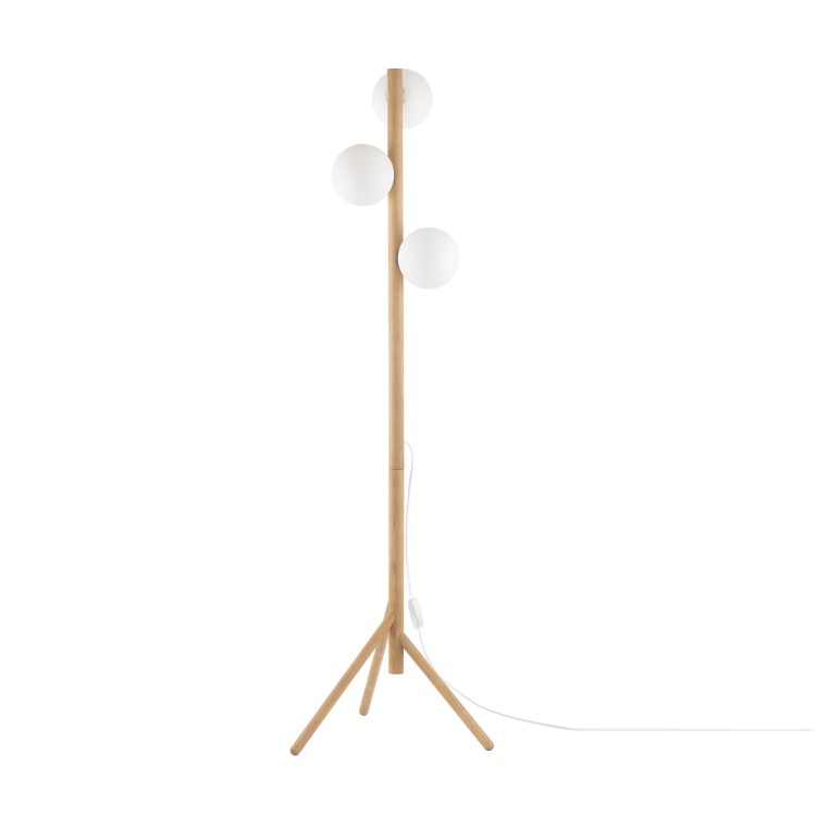 Lampadaire Estera 3 lumières – pin – en métal et bois – style moderne