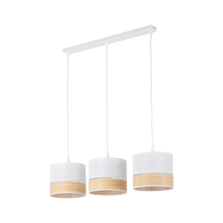Suspension Paglia 3 lumières – blanc – en métal – style moderne et chic