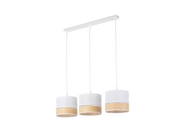 Suspension Paglia 3 lumières – blanc – en métal – style moderne et chic