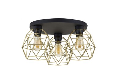 Plafonnier Galaxy 3 lumières – noir – en métal – style loft