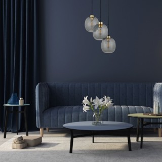 Suspension Omega 3 lumières – noir – en métal – style moderne