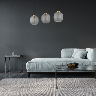 Suspension Omega 3 lumières – noir – en métal – style chic