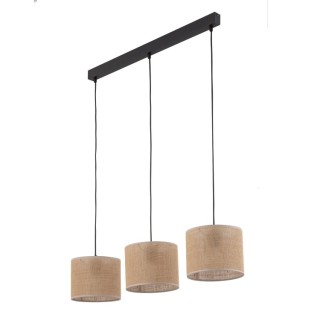 Suspension Juta 3 lumières – noir – en métal – style bohème