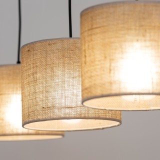 Suspension Juta 3 lumières – noir – en métal – style bohème