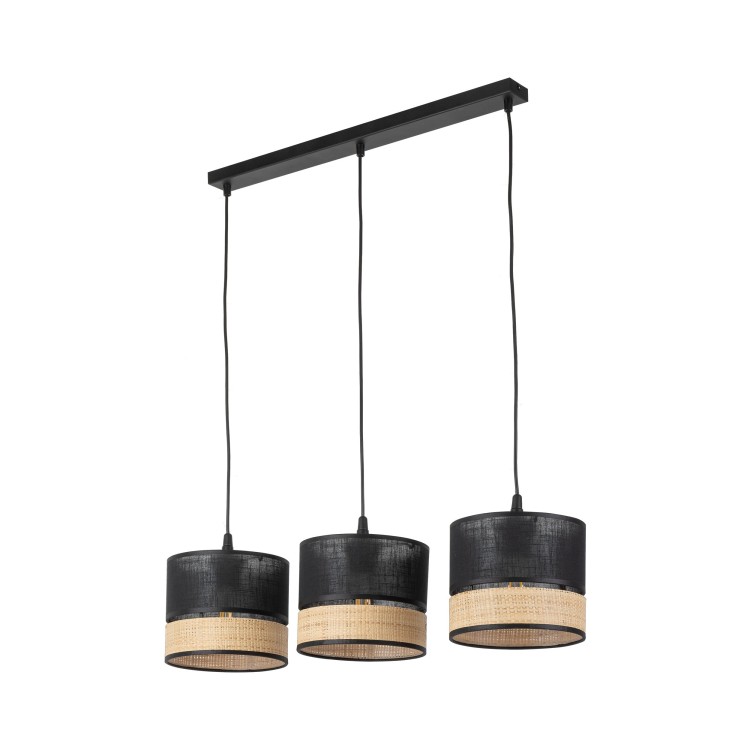 Suspension Paglia 3 lumières – noir – en métal