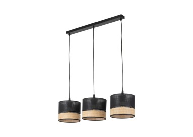 Suspension Paglia 3 lumières – noir – en métal