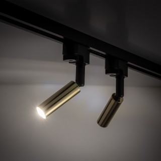Spot sur rail Tracer 1 lumière – doré & noir – en métal – style moderne et loft
