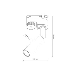 Spot sur rail Tracer 1 lumière – doré & noir – en métal – style moderne et loft
