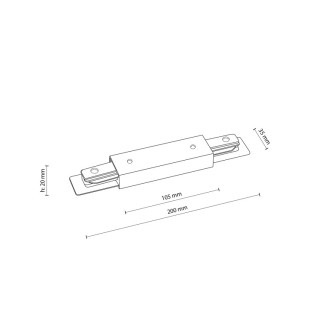 CONNECTEUR DROIT NOIR TRACER AVEC CONNEXION D'ALIMENTATION