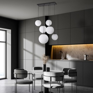 Suspension Esme 6 lumières – noir – en métal – style moderne