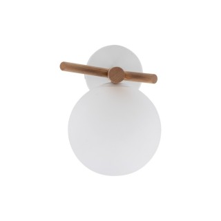 Lampe à poser Sheron 1 lumière – blanc & pin – en métal et bois – style moderne