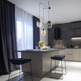 Suspension Elio 3 lumières – noir – en métal – style moderne