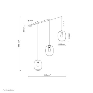 Suspension Elio 3 lumières – noir – en métal – style moderne