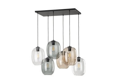 Suspension Elio 6 lumières – noir – en métal – style moderne