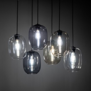 Suspension Elio 6 lumières – noir – en métal – style moderne