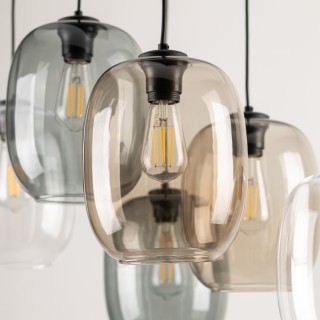 Suspension Elio 6 lumières – noir – en métal – style moderne