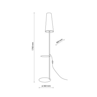 Lampadaire Zing 1 lumière – noir – en métal – style moderne