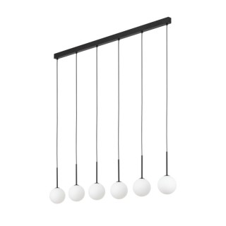 Suspension Martin 6 lumières – noir – en métal – style moderne et loft