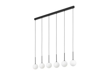 Suspension Martin 6 lumières – noir – en métal – style moderne et loft