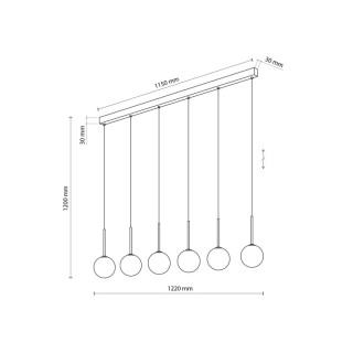 Suspension Martin 6 lumières – noir – en métal – style moderne et loft